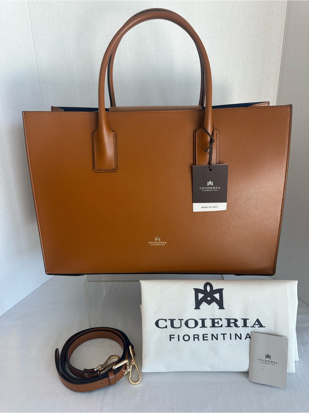 Cuoieria Fiorentina Cognac Leather Tote